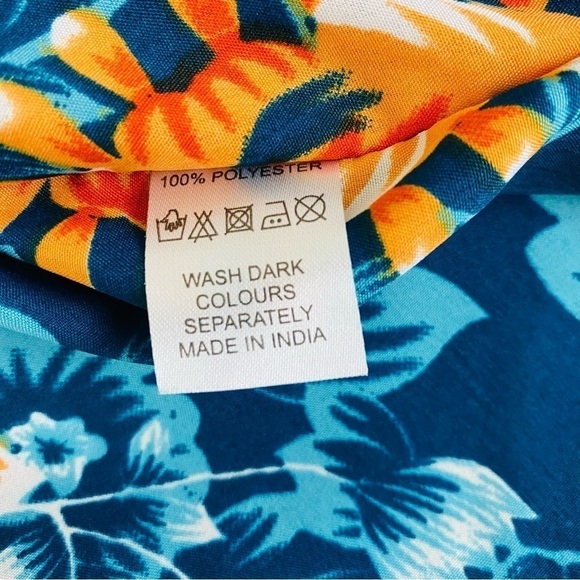 Miss Lavish London Teal Floral Kaftan Dress Size 14/16 - Picture 8 of 8